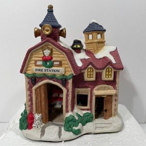 #4 Fire Station Village House Interior Scene Treasury Thrift Drug & JC Penny Inc